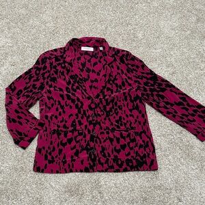 Equipment Pink and Black Patterned Blazer